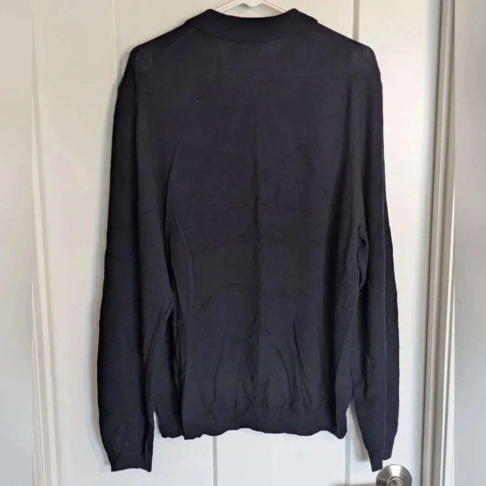 Eddie Bauer Navy Merino Wool Sweater Polo sz XL - Picture 5 of 5